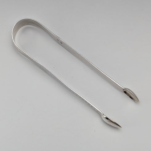 Circa 1830 British Antique Sterling Silver Sugar Tongs 26g Johnathan Hayne